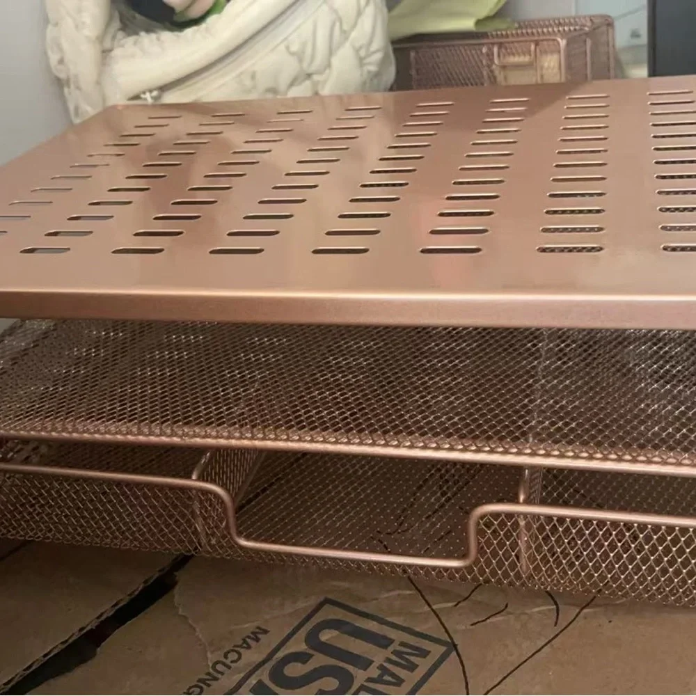 Rose Gold Metal Desk Organizer